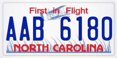 NC license plate AAB6180