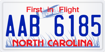 NC license plate AAB6185