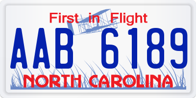 NC license plate AAB6189