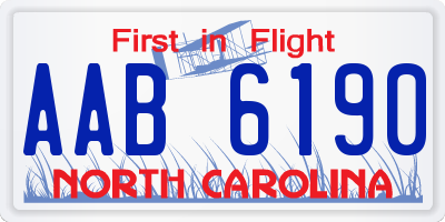 NC license plate AAB6190