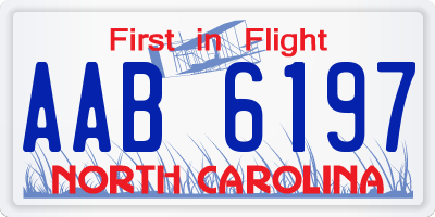 NC license plate AAB6197