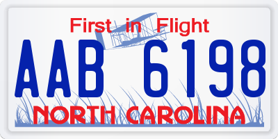 NC license plate AAB6198