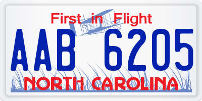 NC license plate AAB6205