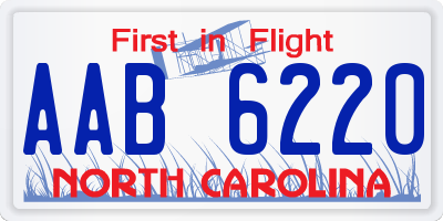 NC license plate AAB6220