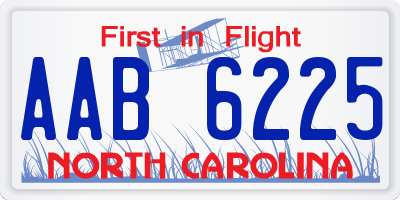 NC license plate AAB6225