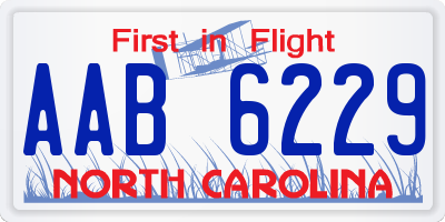 NC license plate AAB6229