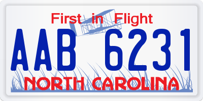 NC license plate AAB6231