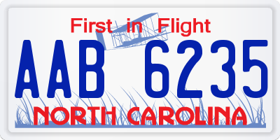 NC license plate AAB6235