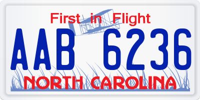 NC license plate AAB6236