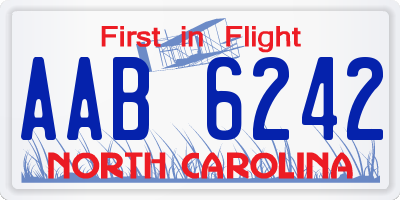 NC license plate AAB6242