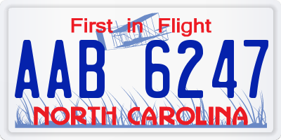 NC license plate AAB6247