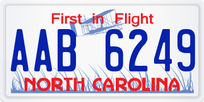 NC license plate AAB6249