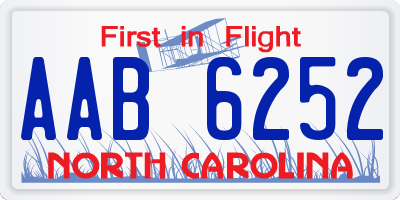 NC license plate AAB6252