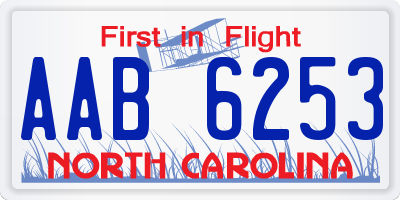 NC license plate AAB6253