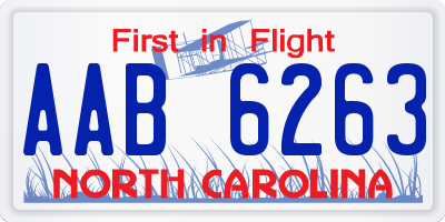 NC license plate AAB6263