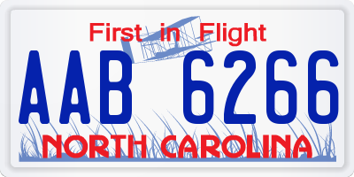 NC license plate AAB6266