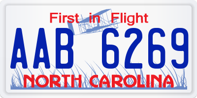 NC license plate AAB6269