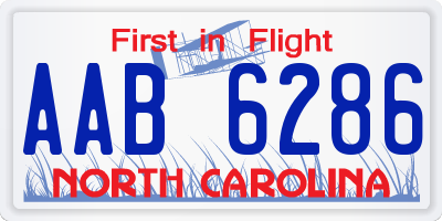 NC license plate AAB6286