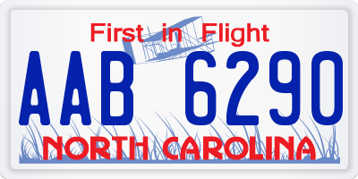 NC license plate AAB6290