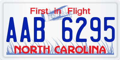 NC license plate AAB6295