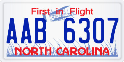 NC license plate AAB6307