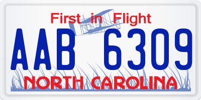 NC license plate AAB6309