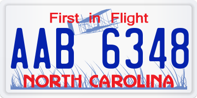 NC license plate AAB6348