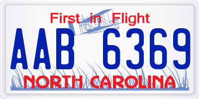 NC license plate AAB6369