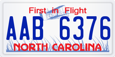 NC license plate AAB6376