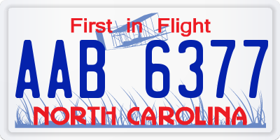 NC license plate AAB6377