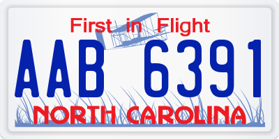 NC license plate AAB6391