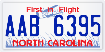 NC license plate AAB6395