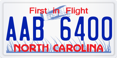 NC license plate AAB6400