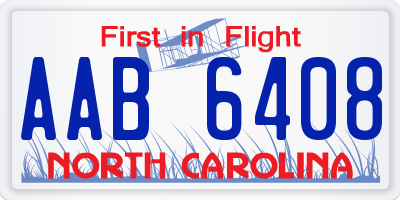 NC license plate AAB6408