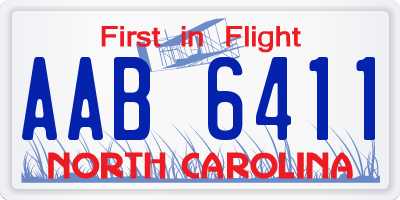 NC license plate AAB6411