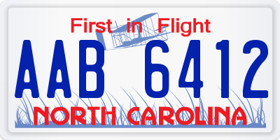 NC license plate AAB6412