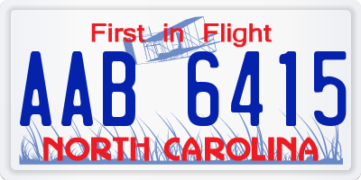 NC license plate AAB6415