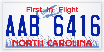 NC license plate AAB6416