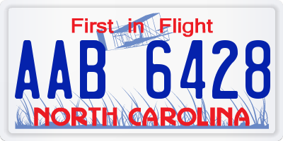 NC license plate AAB6428