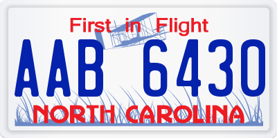 NC license plate AAB6430