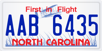 NC license plate AAB6435