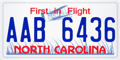 NC license plate AAB6436