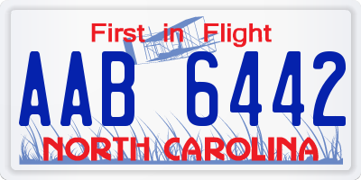 NC license plate AAB6442