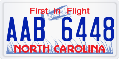 NC license plate AAB6448