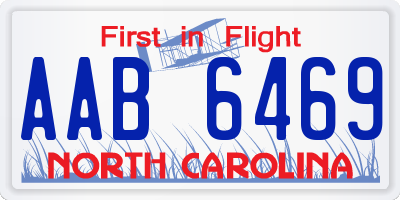 NC license plate AAB6469