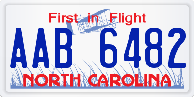 NC license plate AAB6482