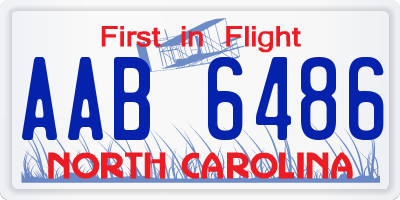 NC license plate AAB6486