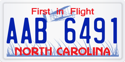 NC license plate AAB6491