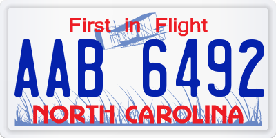 NC license plate AAB6492