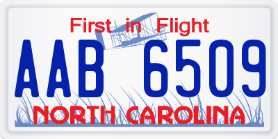 NC license plate AAB6509